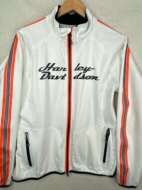 Harley Davidson Chase Riding Jacket Waterproof Packable White Womens Medium